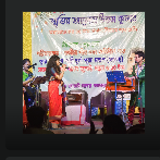 মঞ্চে ছাত্রীদের নৃত্য ও কোরাস পরিবেশন